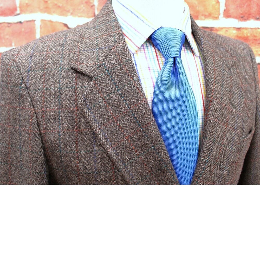 Men's Brown Herringbone Wool Sport Coat - Classic Tweed Blazer